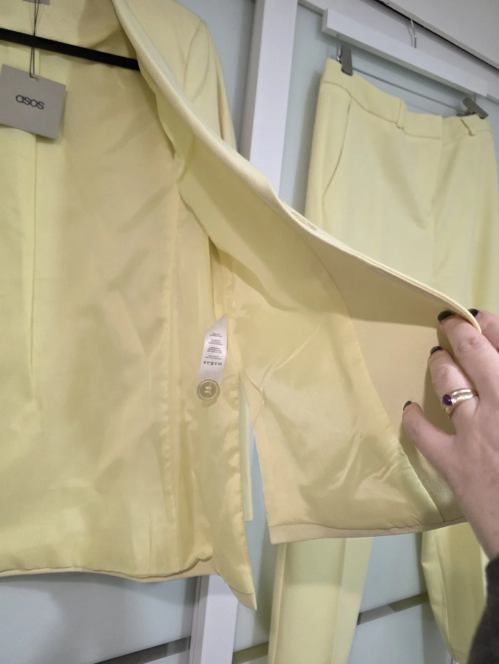 ASOS Lemon Yellow Tailored Suit Set – Blazer & Pants – US 6 – NWT - Picture 12 of 17